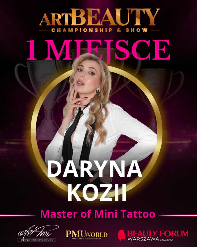 Pierwsze miejsce w kategorii Master Of Mini Tattoo - Daryna Kozii